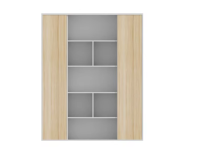 Contemporary Wooden Cabinet With Glass Shelves And Modern Storage Design 3d model