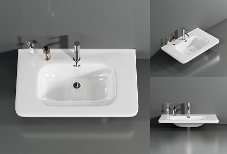 Washing table ceramic basin middle side basin washbasin 3d model