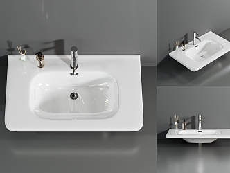 Washing table ceramic basin middle side basin washbasin 3d model