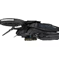 Futuristic Black Spacecraft With Sleek Mechanical Structure And Propulsion Engines 3d model