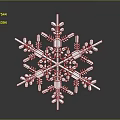 Modern snowflake pattern geometry 3d model