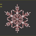 Modern snowflake pattern geometry 3d model