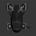 Futuristic Sci Fi Vehicle Design With Spiked Wheels And Human Figure