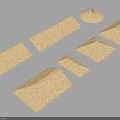 Various Thatch Roof Building Components With Different Geometric Shapes And Sizes