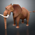 Cartoon Elephant 3D Model With Big Ears Long Trunk And White Tusks