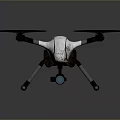 Sleek White Quadcopter Drone With Black Propellers Landing Gear And Camera 3d model
