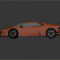 Orange Sports Car With Aerodynamic Design Black Rear Spoiler And Alloy Wheels