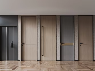 Modern swing door single door combination entrance door top door minimalist door bedroom door flat door wooden door security door 3d model
