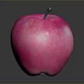 Fresh Pink Apple With White Spots On Black Surface Showing Reflection
