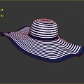 Stylish Blue And White Striped Wide Brim Sun Hat For Summer Outfits