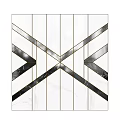 Stylish Upholstered Panel With White Marble Texture And Black Geometric Cross Lines Design
