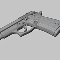 Black Metallic Pistol Firearm Weapon With Detailed Grip And Trigger Design