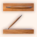 Elegant Wooden Desk With Wooden Handle Pen And Metal Tip Design