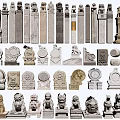 Artistic Stone and Wood Carved Sculptures With Architectural Details And Decorative Elements