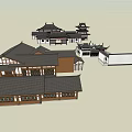 Traditional Ancient Architecture Design With Classic Roofs Courtyard Layout And Structural Details
