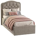 Fabric Single Bed 3d model