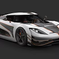 Koenigsegg Supercar With White Body Orange And Black Stripes Sleek Design