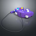 Vibrant Purple Nintendo Game Controller With Colorful Buttons And Connected Cable