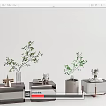 Modern Stylish Bedside Tables With Potted Plants Decorative Figurines And Storage Drawers
