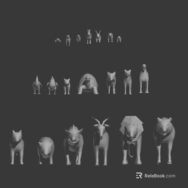 Diverse Reptile Models Including Turtles Lizards And Snakes In Various Standing Poses 3d model 