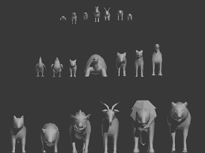 Diverse Reptile Models Including Turtles Lizards And Snakes In Various Standing Poses 3d model