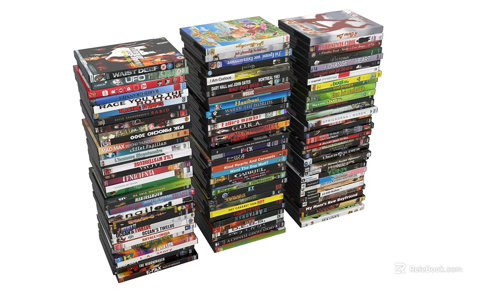 Colorful Stacked Digital Discs Collection For Mobile Entertainment And Storage 3d model 