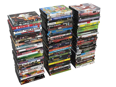 Colorful Stacked Digital Discs Collection For Mobile Entertainment And Storage 3d model