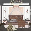 Pink Princess Kids Room With Canopy Bed Teddy Bears Chandelier Curtains And Rug