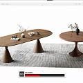 Middle style dining table 3d model