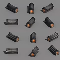 Various Black Roof Tiles With Orange Interior And Different Styles