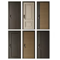 Flush Doors In Various Modern Designs With Different Panel Patterns And Colors 3d model