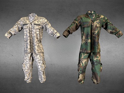 Modern Camouflage Uniform Soldier Uniform Military Uniform 3d model