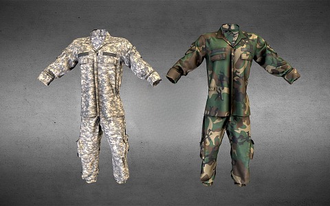 Modern Camouflage Uniform Soldier Uniform Military Uniform 3d model