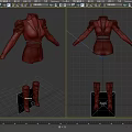 Stylish Red Jacket Black Skirt And Red Boots Fashion Clothing Set