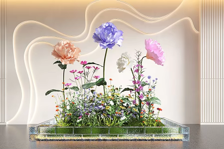 Modern Indoor Landscape Landscaping Landscape Setches Indoor Landscape Indoor Landscape Bryophytes Plant Heap 3d model