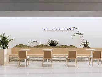 Card Seat Dining Table and Chair Zen Coffee Shop Coffee Shop Card Seat 3d model