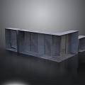 Modern Gray Reception Desk Furniture With Textured Cabinets And Sleek Countertop