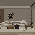 Modern Living And Dining Area With Neutral Tones And Cozy Furnishings
