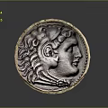 Ancient Silver Coin With Detailed Profile Head And Intricate Carving Design