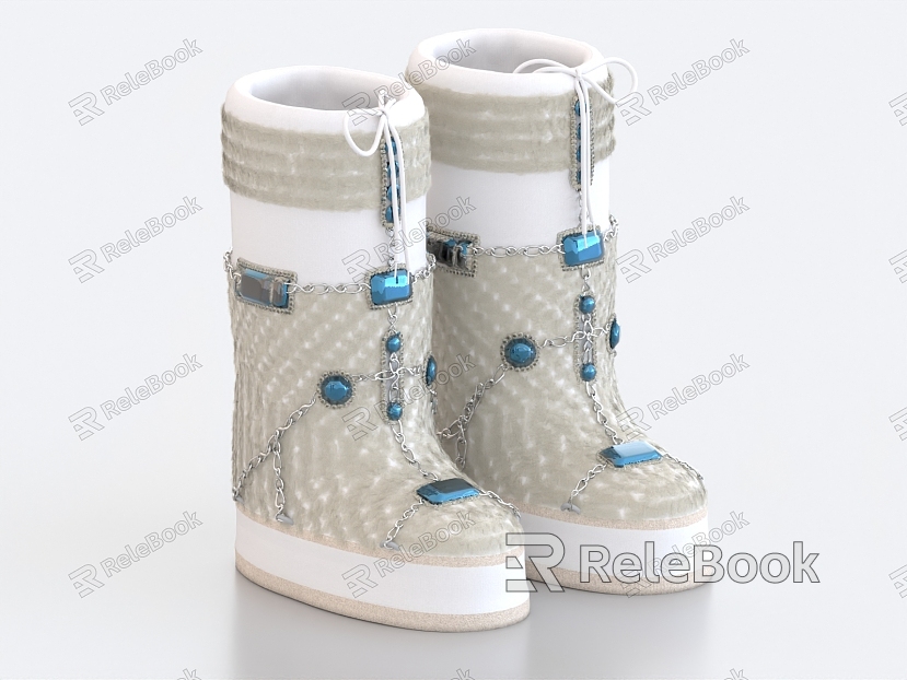 Warm Shoes Tall Boots Tall Shoes Cotton Boots Jeweled Shoes model