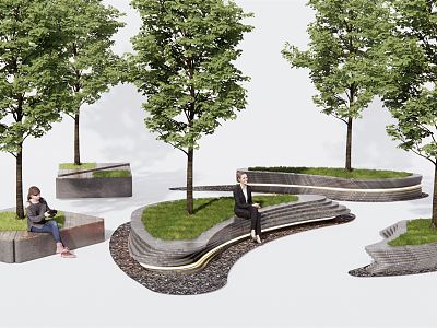 Modern Tree Pool Tree Pool Landscape Seat Landscape Tree Pool Seat Shaped Tree Pool model