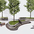 Modern Tree Pool Tree Pool Landscape Seat Landscape Tree Pool Seat Shaped Tree Pool 3d model