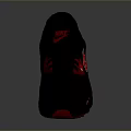 Black And Red Sports Sneakers With Flame Pattern Air Cushion And Rubber Sole