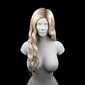 Game Movie Female Character With Golden Long Curly Hair And Black Background