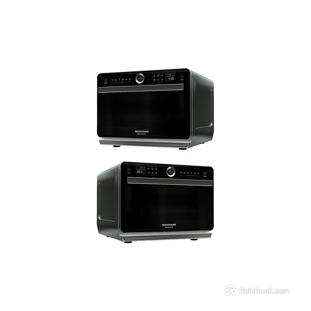 Two Black TasteMaster Countertop Kitchen Ovens For Home Cooking Use 3d model 
