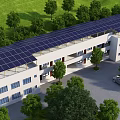 Rural Self Built House With Solar Panel Roof And Green Tree Surroundings