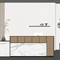 Modern Front Desk Reception Desk Reception Desk Bar Reception Hall 3d model
