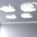 Cloud Shaped Ceiling Lights With Rainbow Sun And Moon For Kids Room Decor 3d model