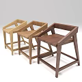 Minimalist Wooden Leisure Chairs With Frame Structure And Different Wood Tones