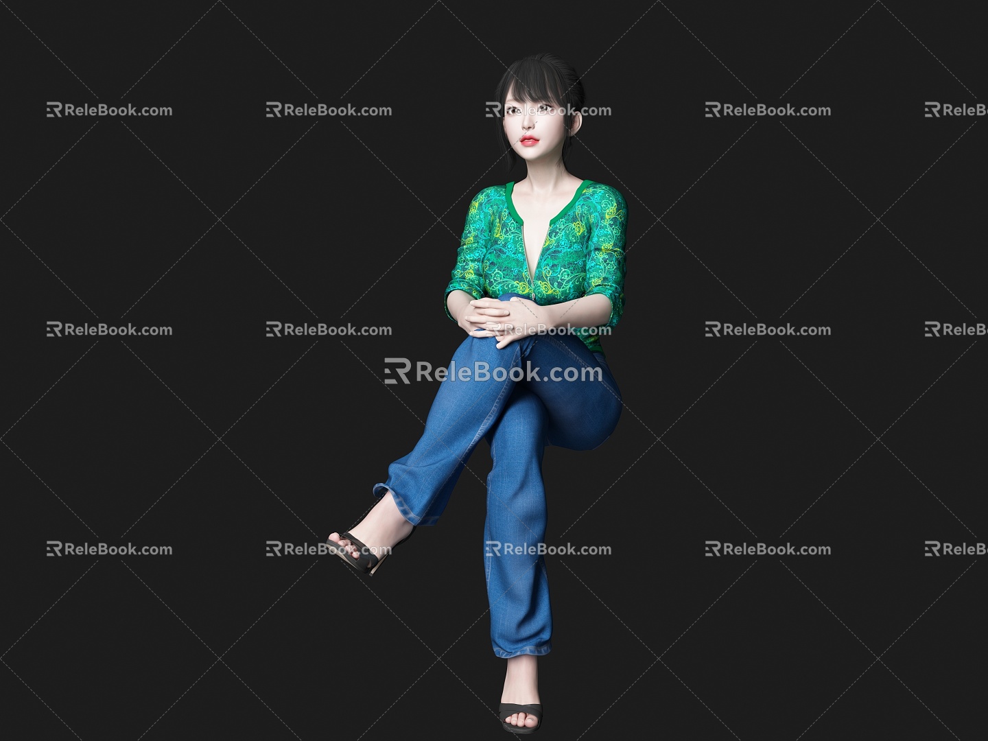 Temperament beauty model woman secretary secretary guide jewelry clerk 3d model